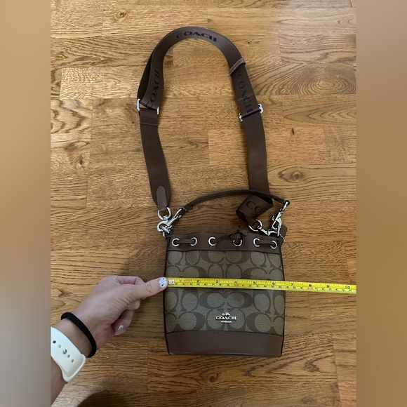 NWOT Coach Mini Bucket Bag In Signature Brown and Tan Canvas - Picture 12 of 15